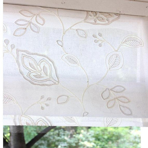 Textured Rustic Linen Blend Flat Roman Shade / CL1101