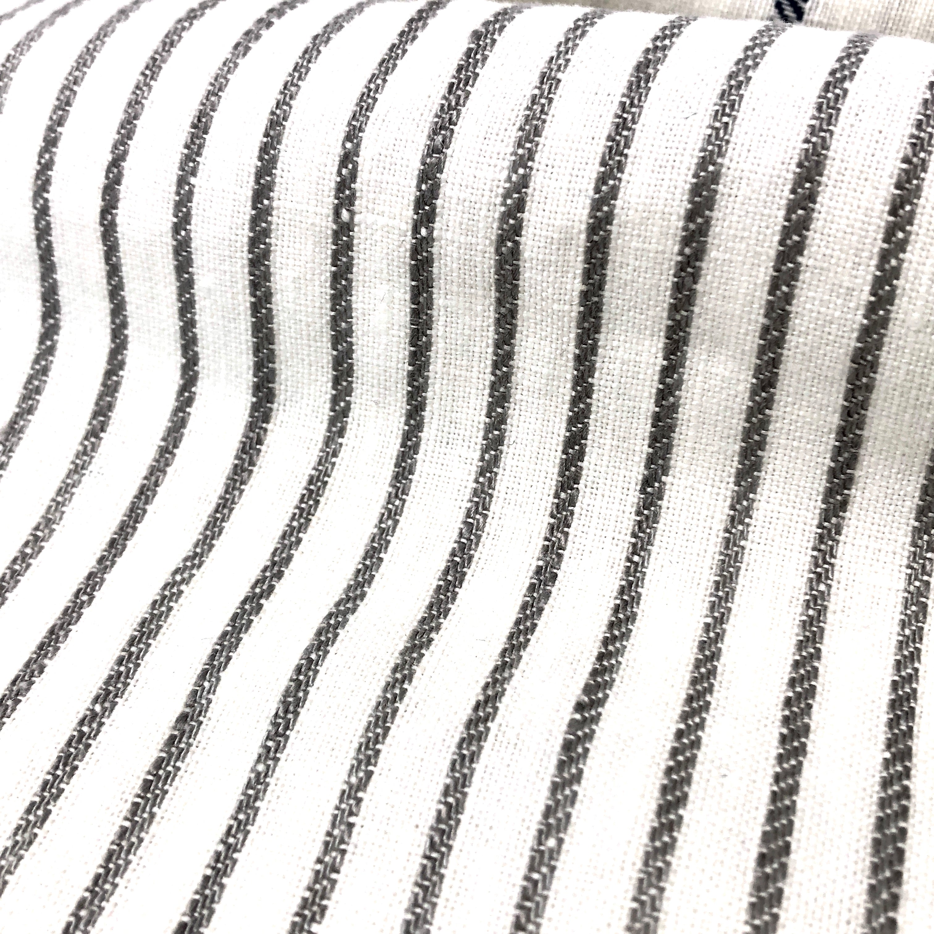 1/2" Narrow Stripe Natural Linen Fabric / 55" Width / CL1002