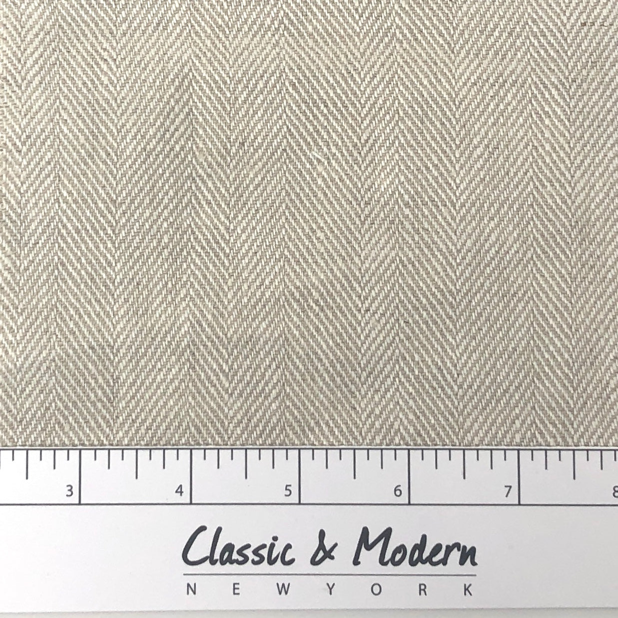 Herringbone 100% Natural Linen Fabric / 55" Width / CL1047