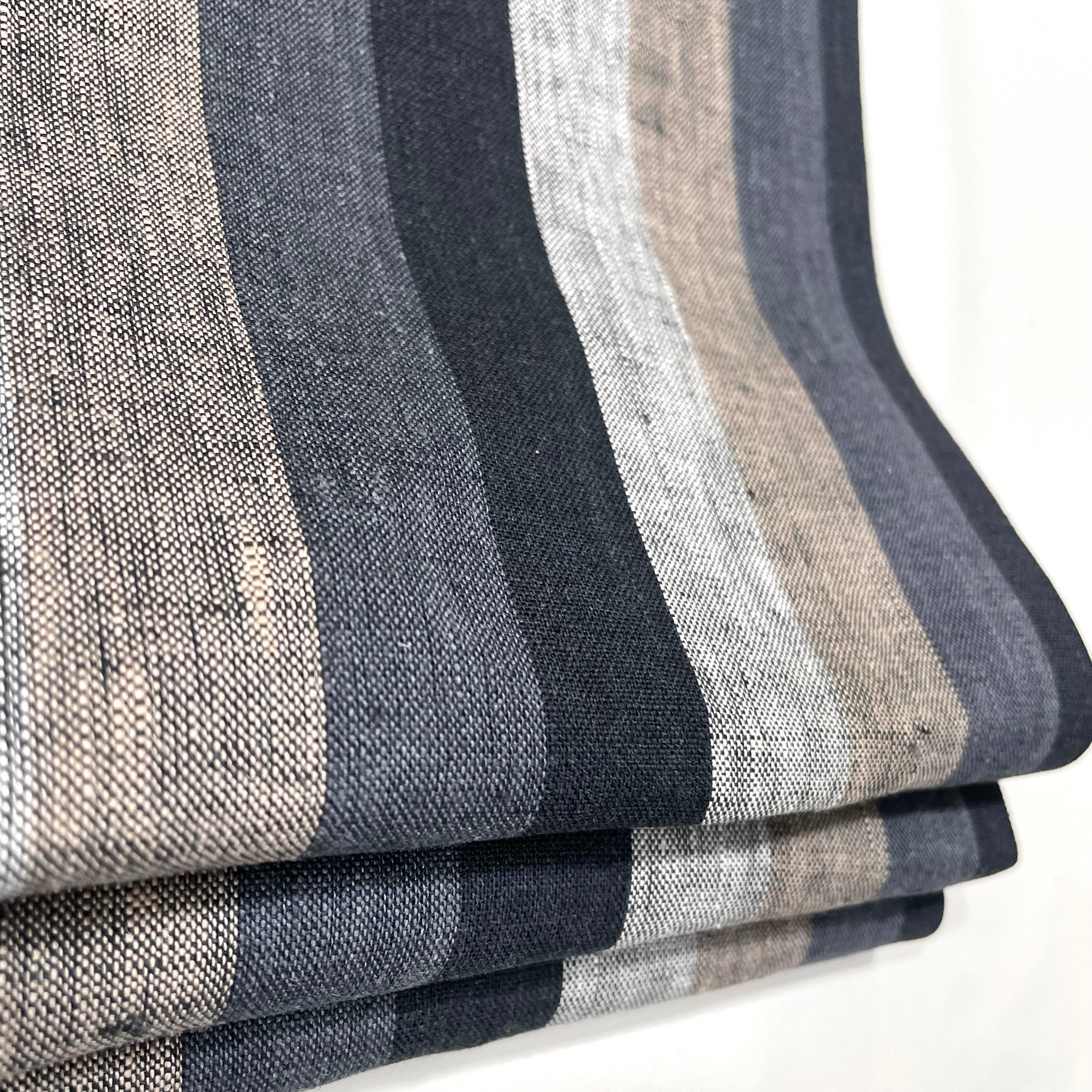Dark Striped Multi Colors 100% Natural Linen contemporary Roman Shade / CL1042