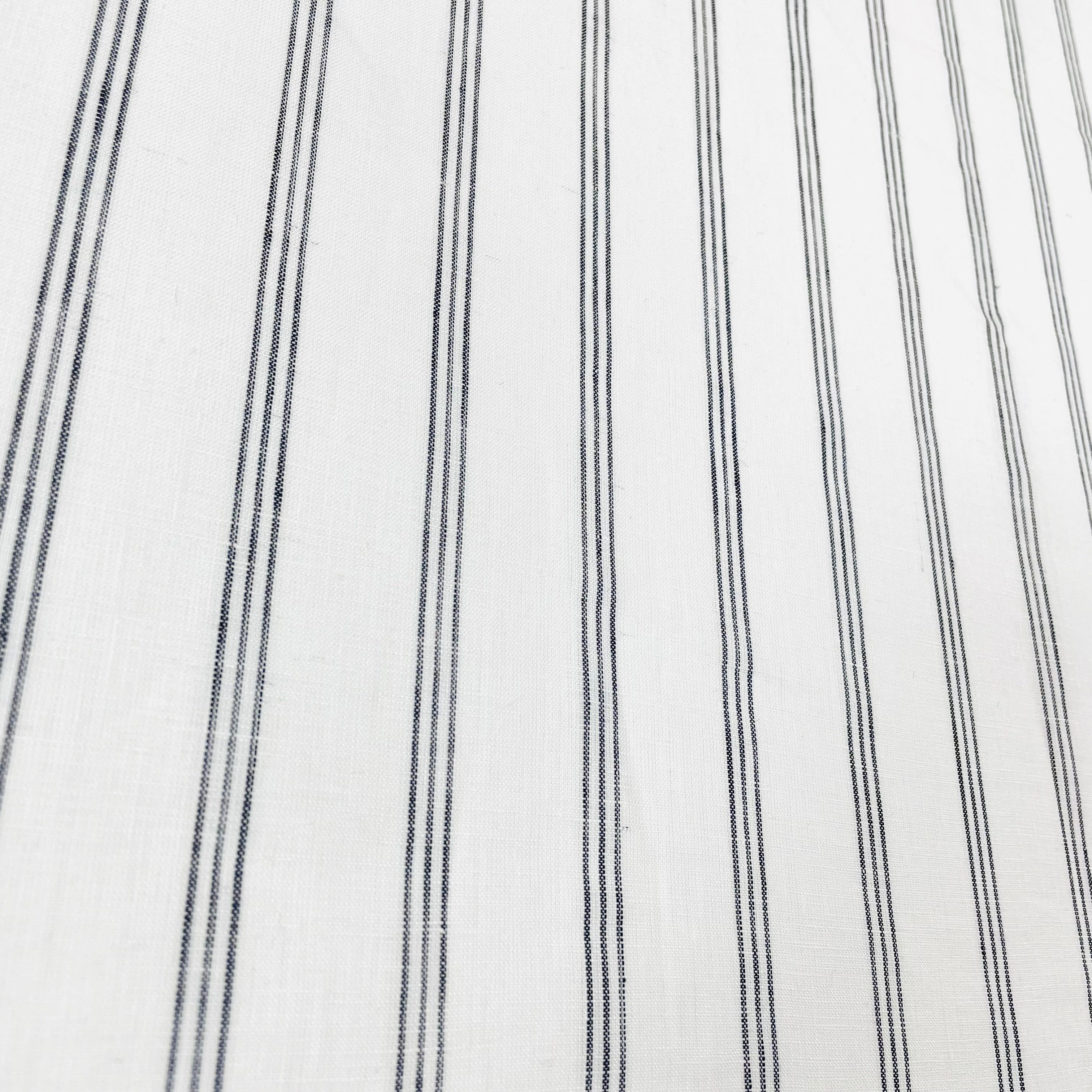 3 Thin Stripes Dark Grey 100% Natural Linen Fabric by the Yard / 53" Width / CL1044