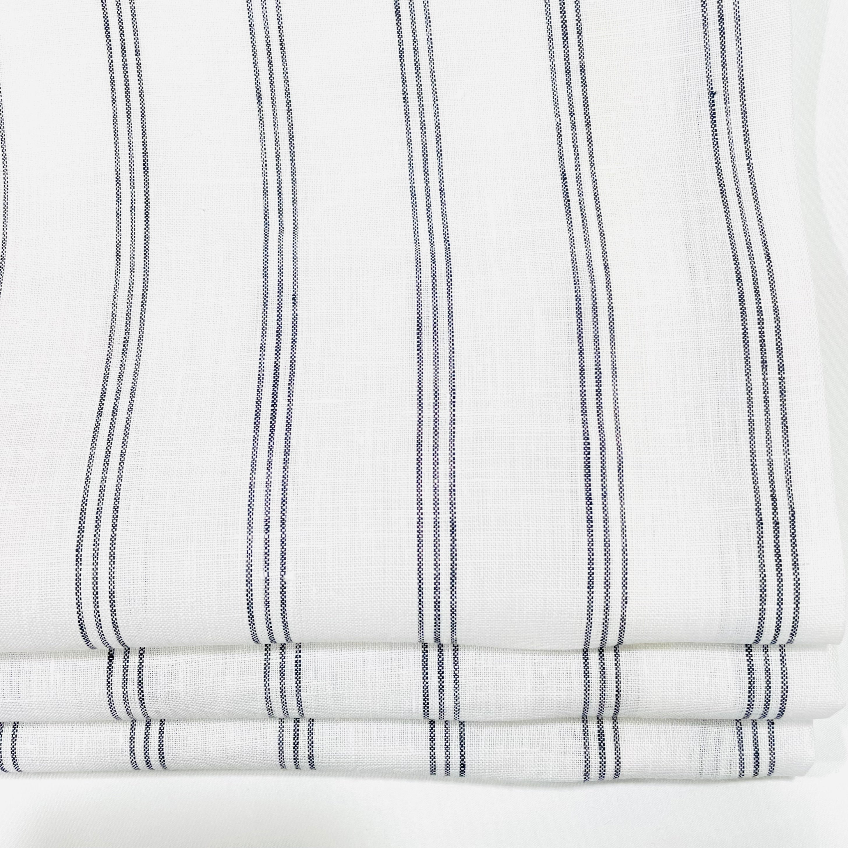 3 Thin Stripes Dark Grey 100% Natural Linen contemporary Roman Shade / CL1044