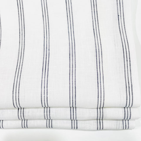 3 Thin Stripes Dark Grey 100% Natural Linen contemporary Roman Shade / CL1044