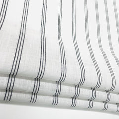 3 Thin Dark Grey Striped 100% Natural Linen Flat Casual Roman Shade/CL1044