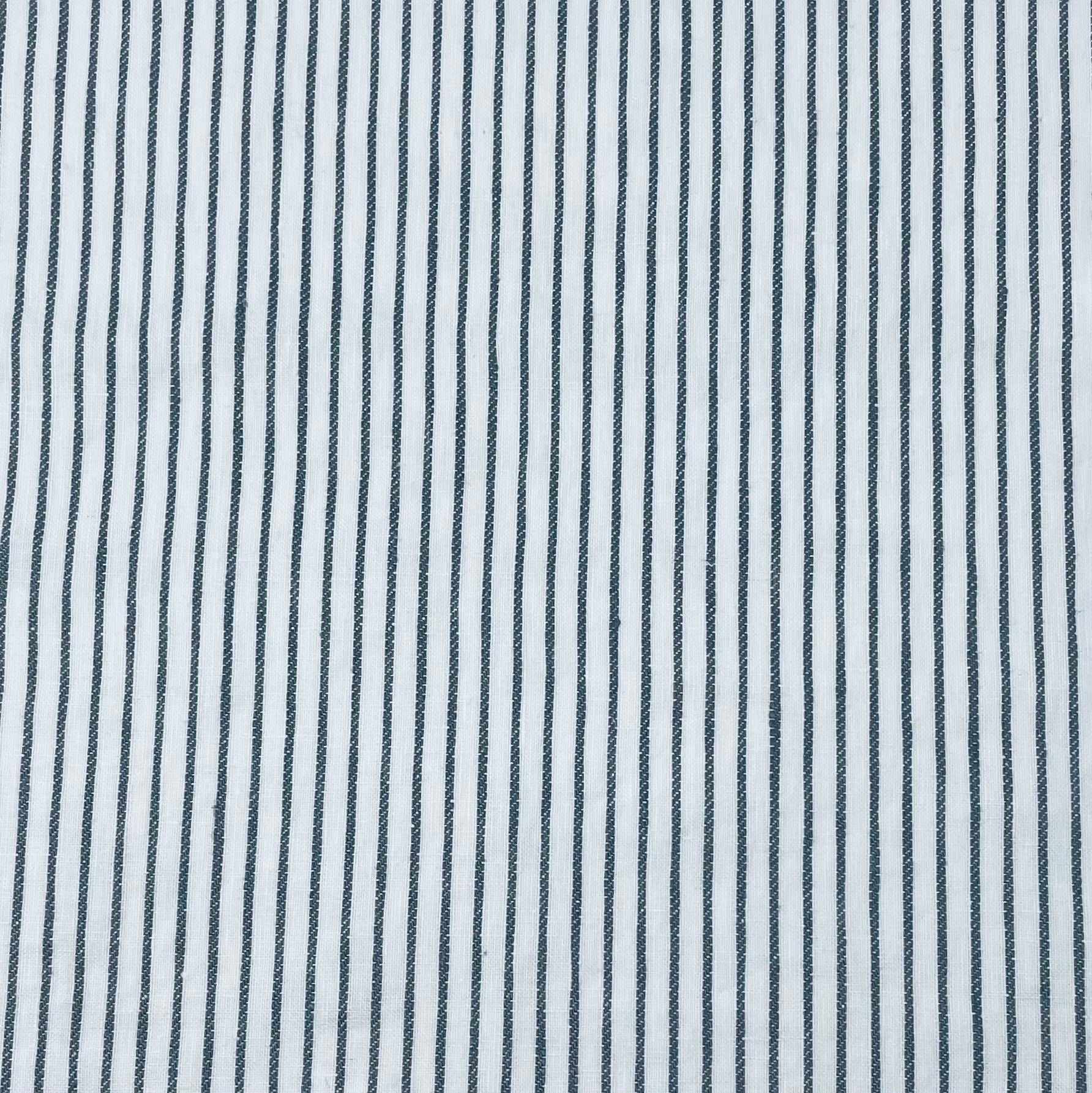 1/2" Narrow Stripe Natural Linen Fabric / 55" Width / CL1002