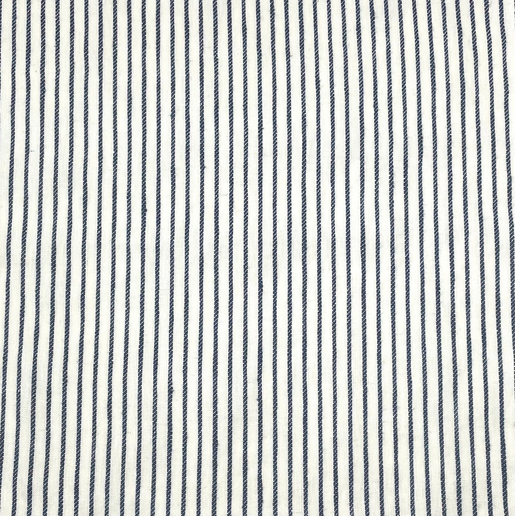 1/2" Narrow Stripe Natural Linen Fabric / 55" Width / CL1002