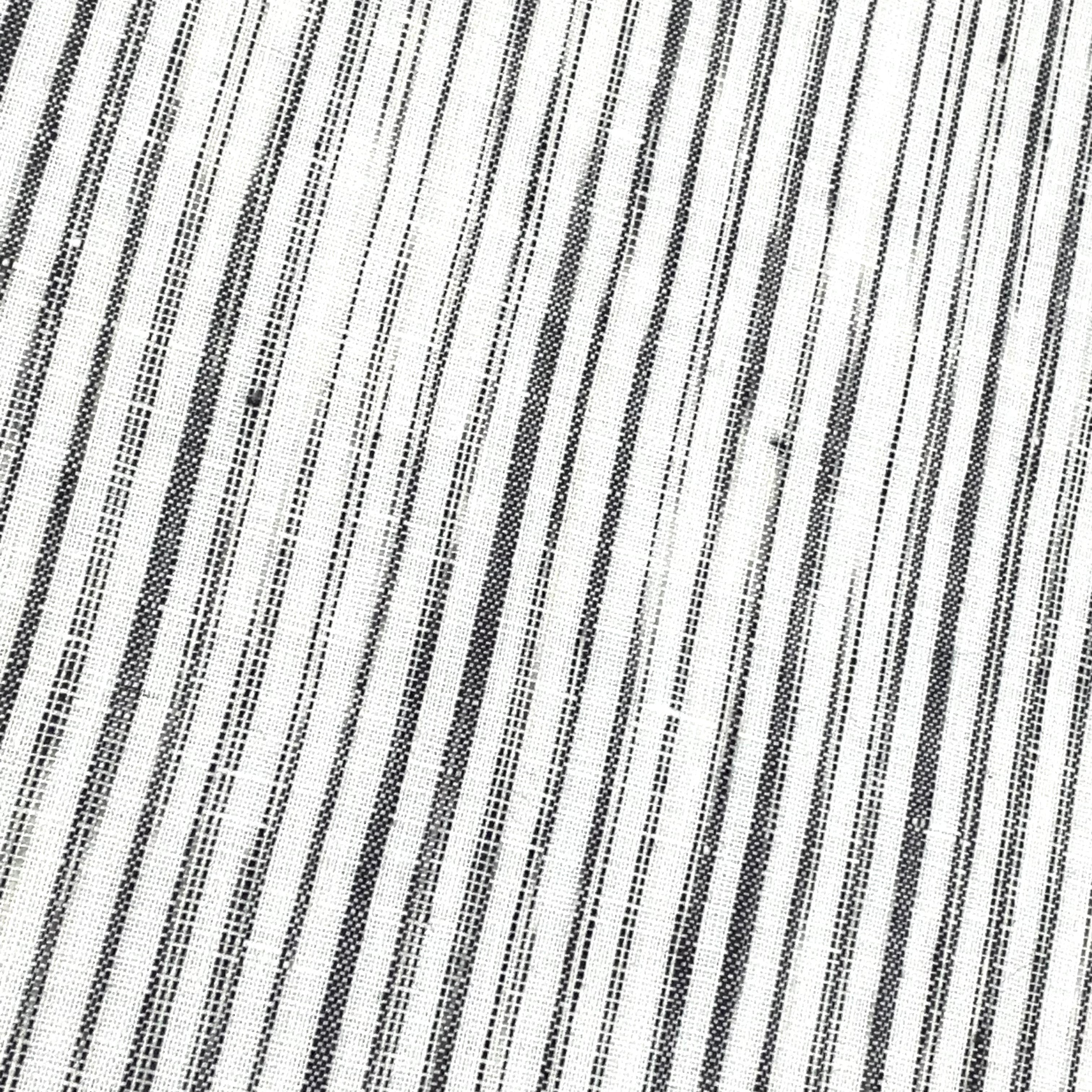 Narrow Irregular Stripe 100% Natural Linen Fabric by the Yard / 50" Wide / CL1039