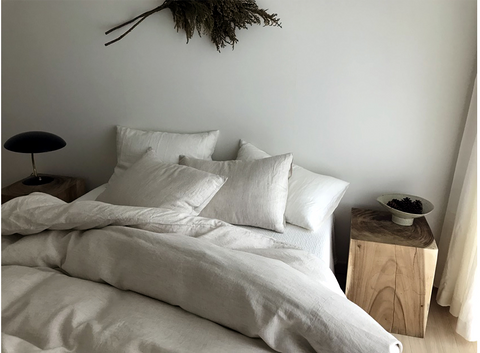 White Stonewashed Duvet Cover Set Organic 100% French Linen