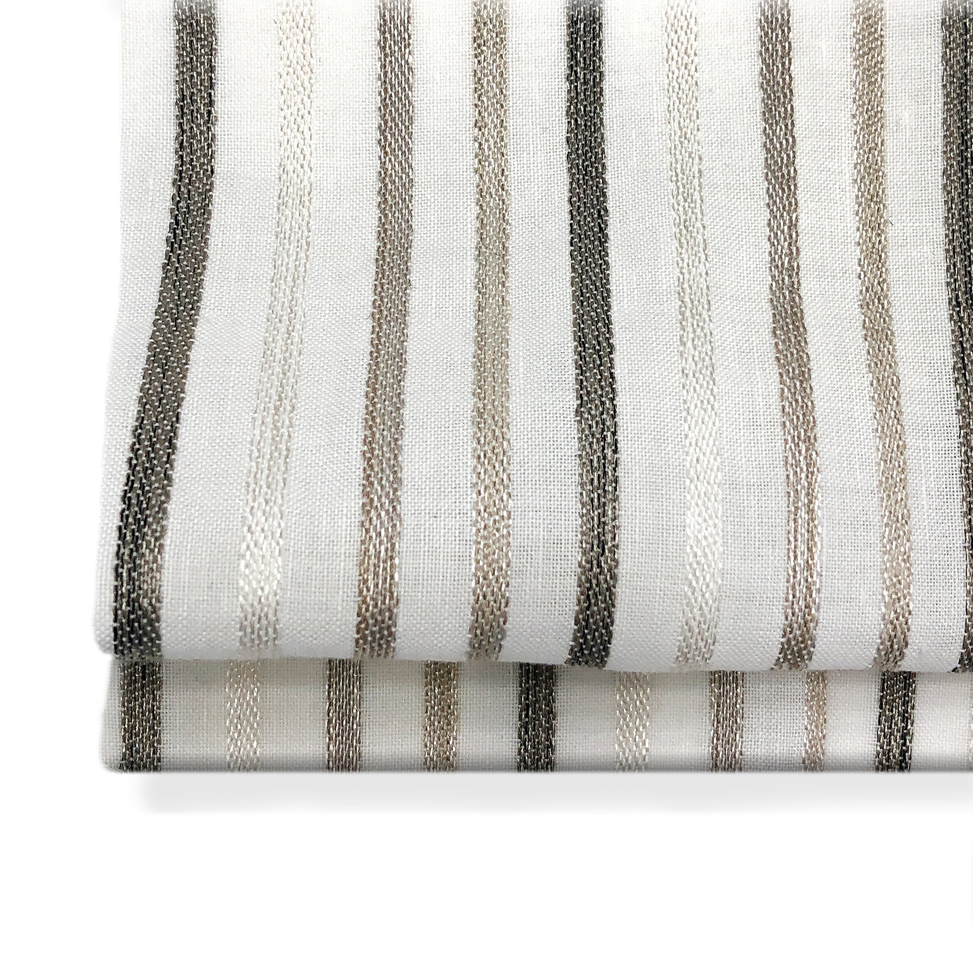 Sheer Linen Stripe Flat Relaxed Roman Shade