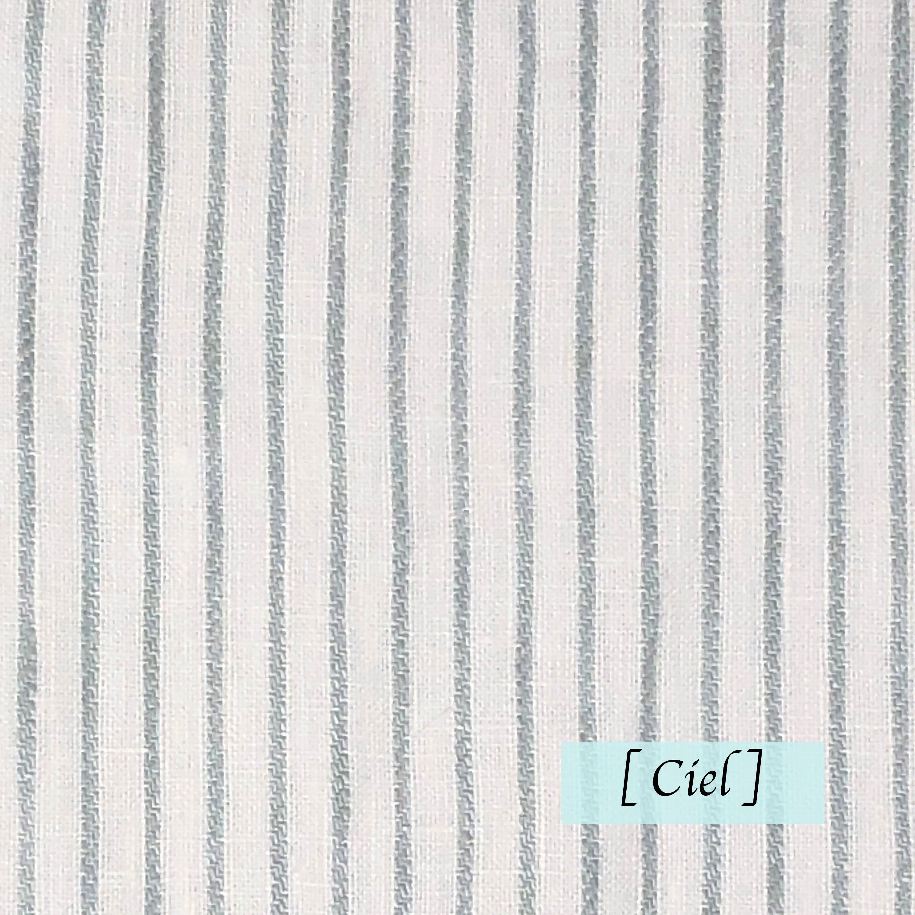 1/2" Narrow Stripe Natural Linen Fabric Custom Flat Roman Shade/CL1002