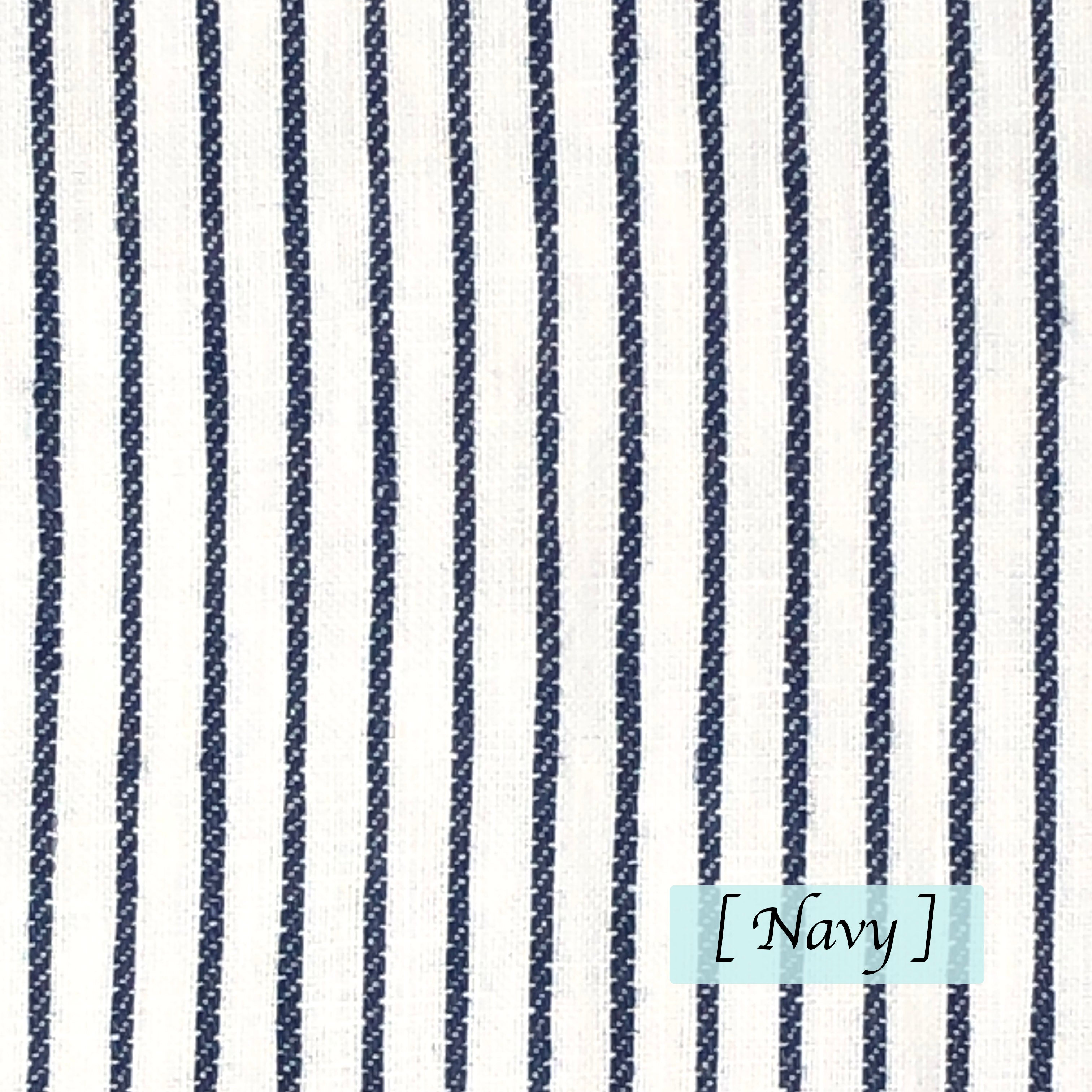 1/2" Narrow Stripe Natural Linen Fabric Custom Flat Roman Shade/CL1002