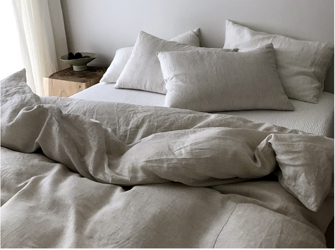 White Stonewashed Duvet Cover Set Organic 100% French Linen