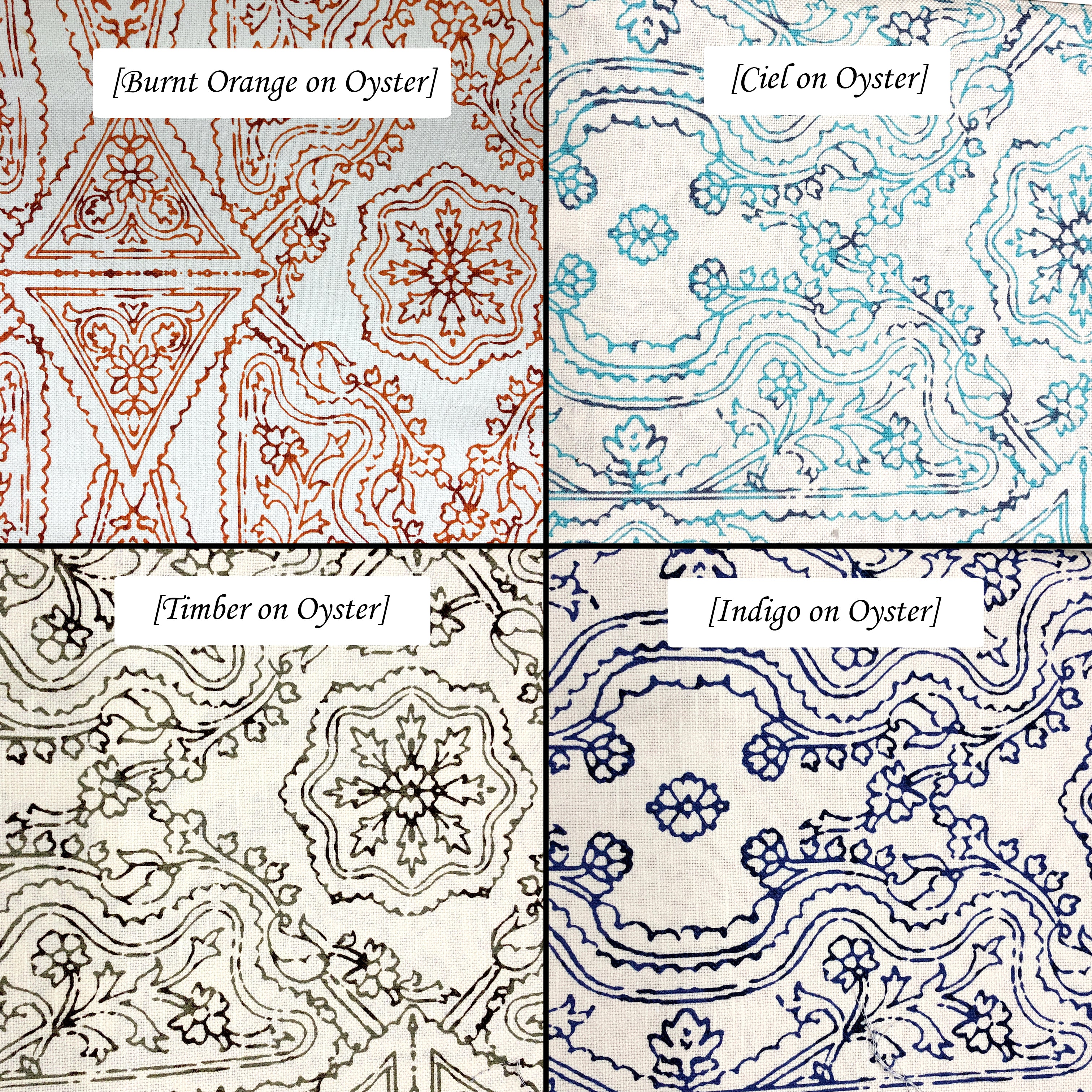 Tribal Henna Damask Flat Roman Shade.