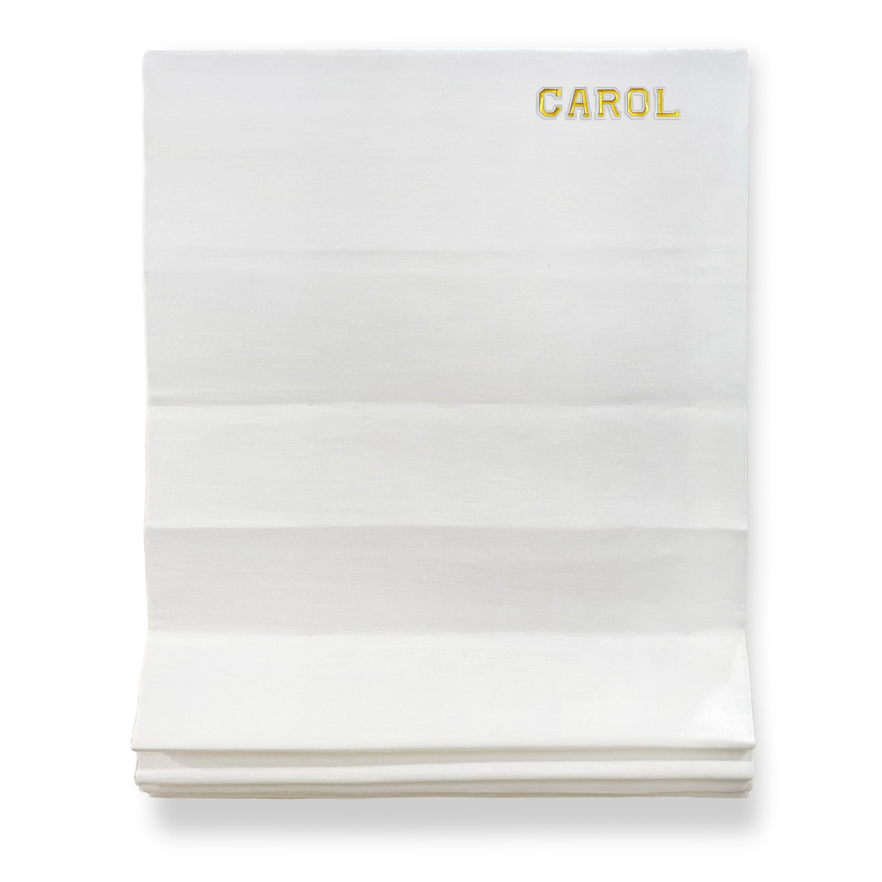 Personalized Name 100% Natural Linen Flat Roman Shade For Kid's & Nursery Room