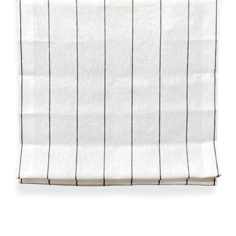 Wide Thin Striped 100% Linen Custom Made Flat Roman Shade/CL1003