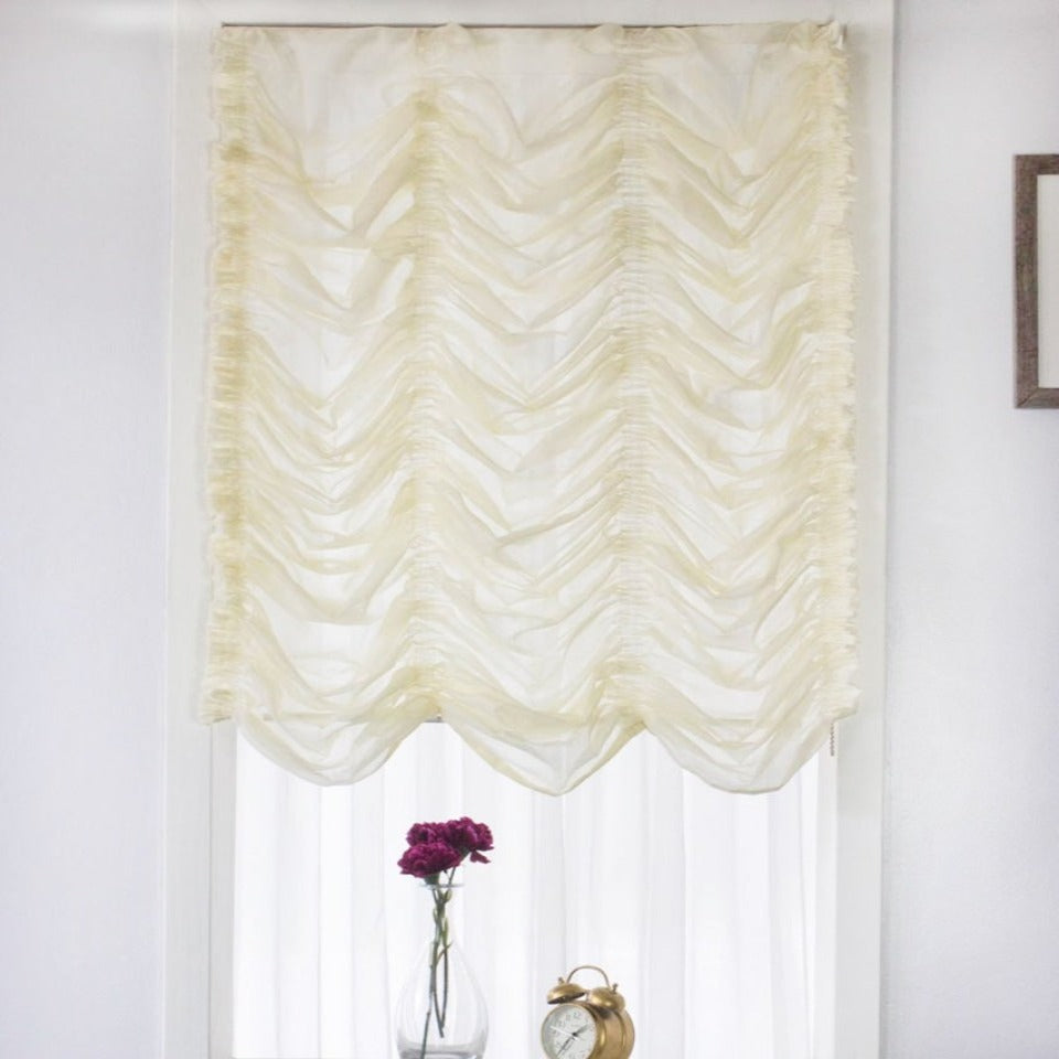 Beige Cream Voile Austrian Sheer Shades