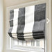 Geometric Embroidery Blend Linen Flat Roman Shade/CL1144