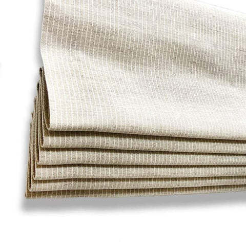Grey Border White 100% Natural Linen Custom Relaxed Roman Shade/CL1010