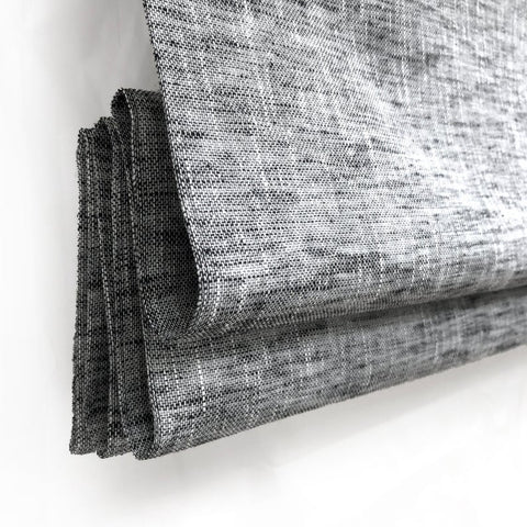Geometric Embroidery Blend Linen Flat Roman Shade/CL1144