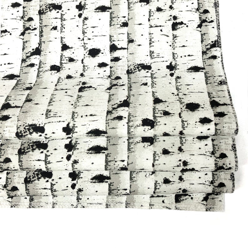 Black White Geometric contemporary 100% linen Flat Relaxed Roman Shade