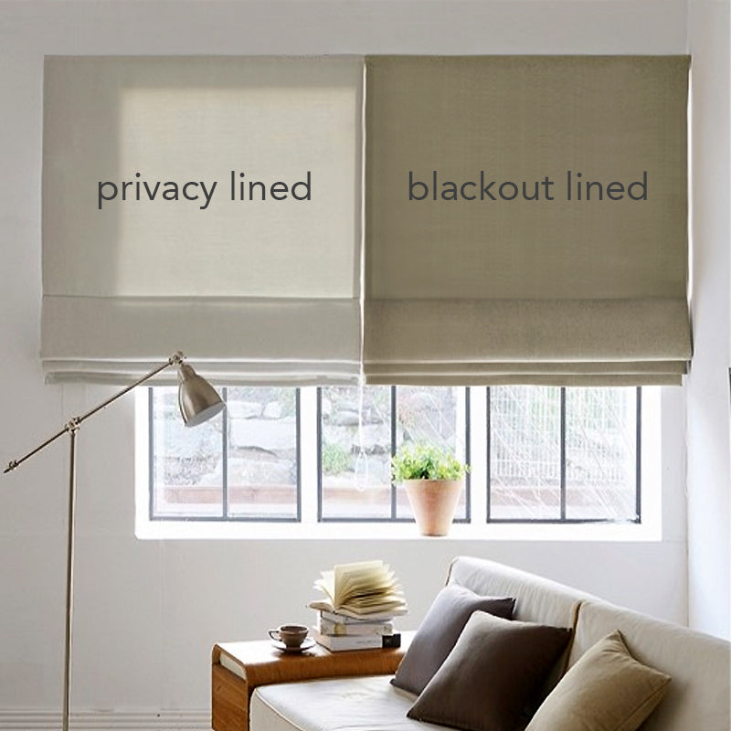 2-Color Blue and White 100% Linen Roman Shades / CL1010