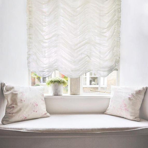 Textured Rustic Linen Blend Flat Roman Shade / CL1101