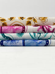 Palm Tree Tropical Handkerchief Light Weight 100% Linen Fabric By The Yard, Dress, Skirt, Pant, Curtain, Drapery, 57" Width/CL1108
