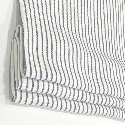 1/2" Narrow Stripe Natural Linen Fabric Custom Flat Roman Shade/CL1002 - Classic & Modern Home