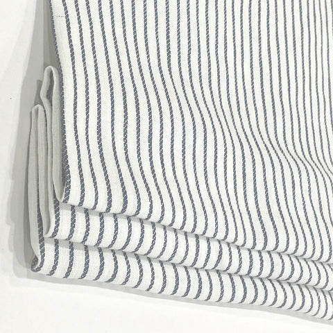 1/2" Narrow Stripe Natural Linen Fabric Custom Flat Roman Shade/CL1002
