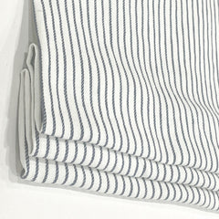 1/2" Narrow Stripe Natural Linen Fabric Custom Flat Roman Shade/CL1002 - Classic & Modern Home