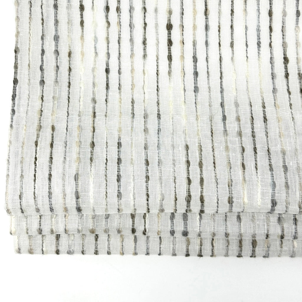 Dot Embroidery Gray Sheer Linen Flat Casual Roman Shade / CL1032