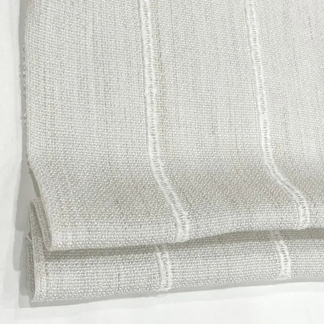 Stripe Embroidery Blend Linen Linen Flat Roman Shade, CL1060