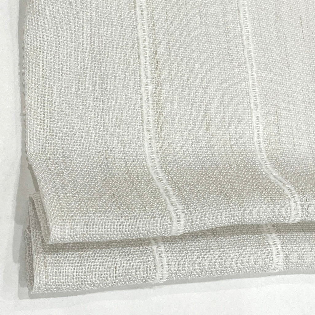 Stripe Embroidery Blend Linen Linen Flat Roman Shade / CL1060 - Classic & Modern Home
