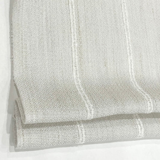 Stripe Embroidery Blend Linen Linen Flat Roman Shade / CL1060 - Classic & Modern Home
