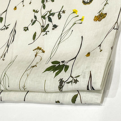 Bloom Plant Garden Print 100% Lightweight Linen Flat Roman Shade / CL1106