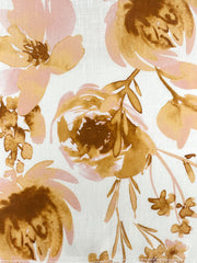 Water Roses Light Weight 100% Linen Fabric By The Yard, Dress, Skirt, Pant, Curtain, Drapery, Table Top, 57" Width/CL1105