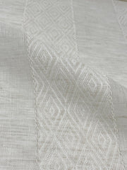 Geo Striped Blend Linen Sheer Fabric By The Yard, Curtain, Drapery, Table Top, 118" Width/CL1138