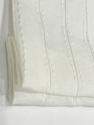 Dot and Texture Stripe Embroidery Blend sheer Linen Flat Roman Shade, Window treatment/CL1118