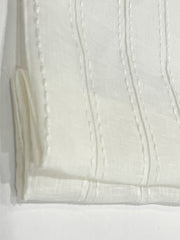 Embroidery Dot and Texture Stripe Blend sheer Linen Flat Roman Shade, Window treatment/CL1126