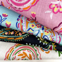 Heritage Paisley Handkerchief Lightweight 100% Linen Fabric by the Yard / 57" Width / CL1116