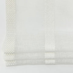 Dot and Texture Stripe Embroidery Blend Sheer Linen Flat Roman Shade, Window treatment/CL1118