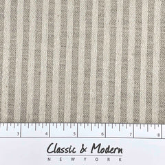 Beige and Tan 100% Striped Linen Flat Roman Shade/CL1115