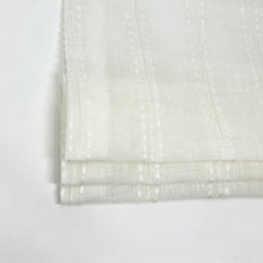 Embroidery Dot and Texture Stripe sheer Linen Flat Roman Shade / CL1126