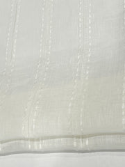 Embroidery Dot and Texture Stripe Blend sheer Linen Flat Roman Shade, Window treatment/CL1126