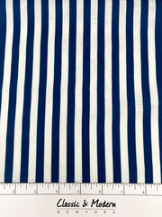 3/8" Narrow Thin Stripe 100% Natural Linen Flat Roman Shade / CL1102