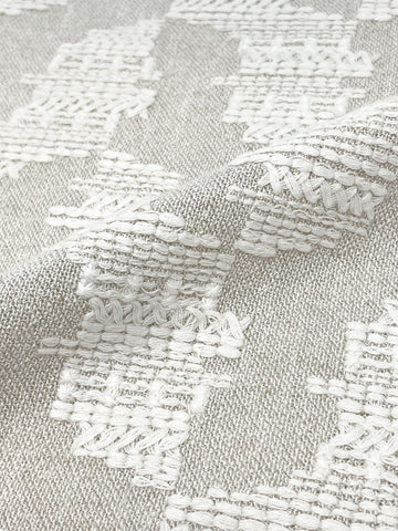 Embroidery Texture Modern Pattern Blend sheer Linen Fabric By The Yard, Curtain, Drapery, Table Top, 53" Width/CL1131