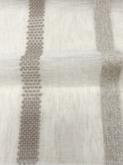 Dot and Texture Stripe Embroidery Blend sheer Linen Flat Roman Shade, Window treatment/CL1118