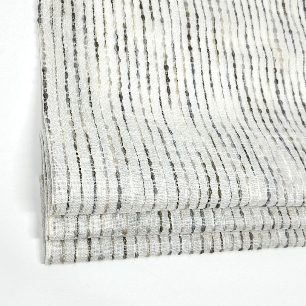 Dot Embroidery Gray Sheer Linen Flat Roman Shade, CL1032