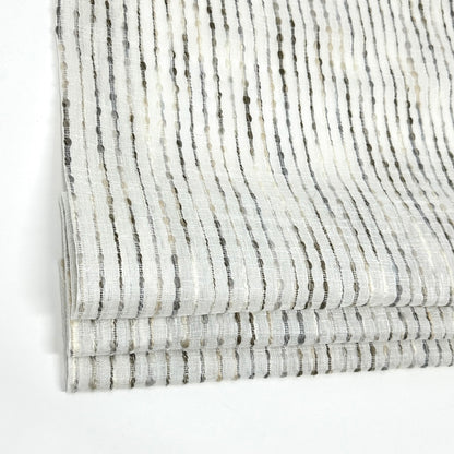 Dot Embroidery Gray Sheer Linen Flat Roman Shade, CL1032