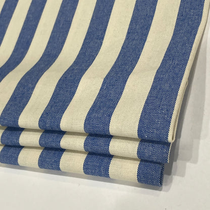 Cotton British Stripes Flat Roman Shade, CL1025